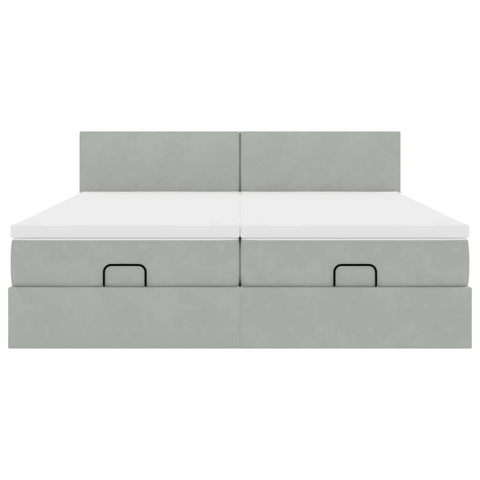 vidaXL Struttura Letto Pouf con Materassi 180x200 cm Velluto