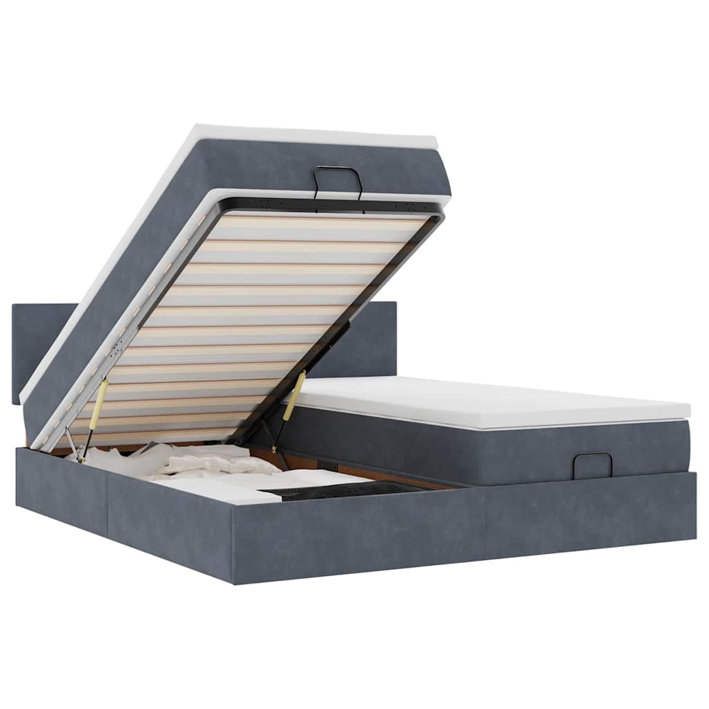 vidaXL Struttura Letto Pouf con Materassi 180x200 cm Velluto