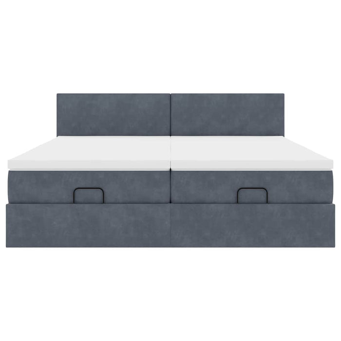 Struttura Letto Pouf con Materassi 180x200 cm Velluto 3312906