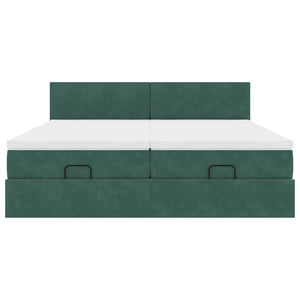 Struttura Letto Pouf con Materassi 200x200 cm Velluto