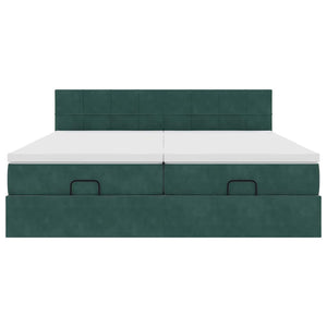 vidaXL Struttura Letto Pouf con Materassi 180x200 cm Velluto