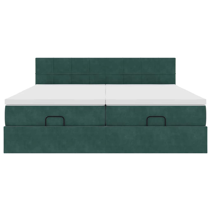 vidaXL Struttura Letto Pouf con Materassi 180x200 cm Velluto