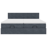 vidaXL Struttura Letto Pouf con Materassi 200x200 cm Velluto