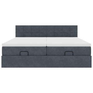 vidaXL Struttura Letto Pouf con Materassi 200x200 cm Velluto