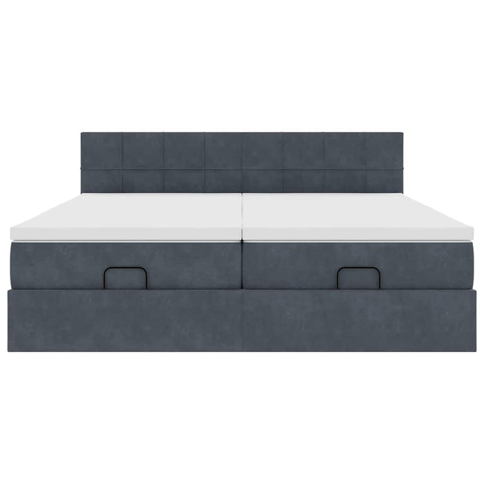 vidaXL Struttura Letto Pouf con Materassi 200x200 cm Velluto