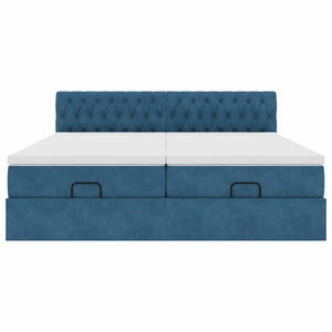 vidaXL Struttura Letto Pouf con Materassi 180x200 cm Velluto