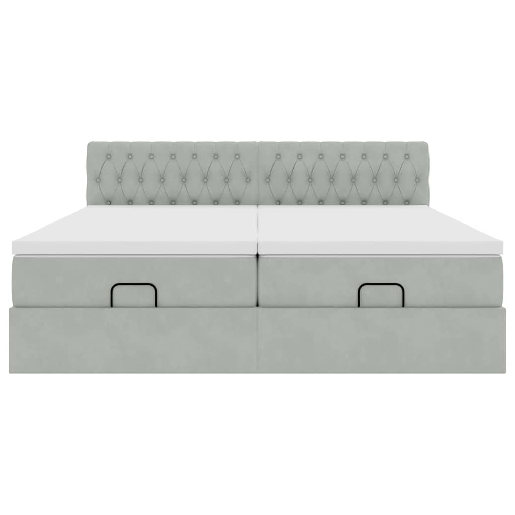 vidaXL Struttura Letto Pouf con Materassi 200x200 cm Velluto