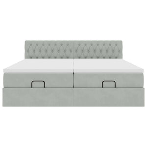 vidaXL Struttura Letto Pouf con Materassi 200x200 cm Velluto