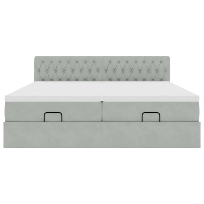 vidaXL Struttura Letto Pouf con Materassi 200x200 cm Velluto