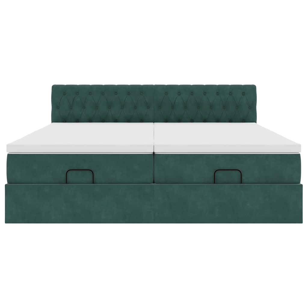 vidaXL Struttura Letto Pouf con Materassi 200x200 cm Velluto