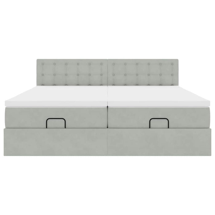 vidaXL Struttura Letto Pouf con Materassi 180x200 cm Velluto