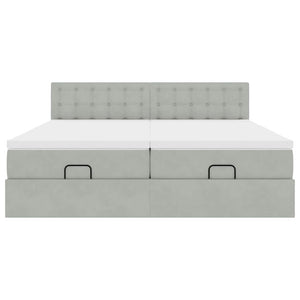 vidaXL Struttura Letto Pouf con Materassi 200x200 cm Velluto