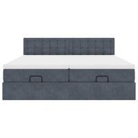 vidaXL Struttura Letto Pouf con Materassi 200x200 cm Velluto