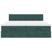 Struttura Letto Pouf con Materassi 200x200 cm Velluto