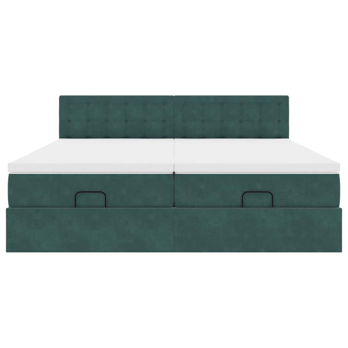 Struttura Letto Pouf con Materassi 200x200 cm Velluto 3312968