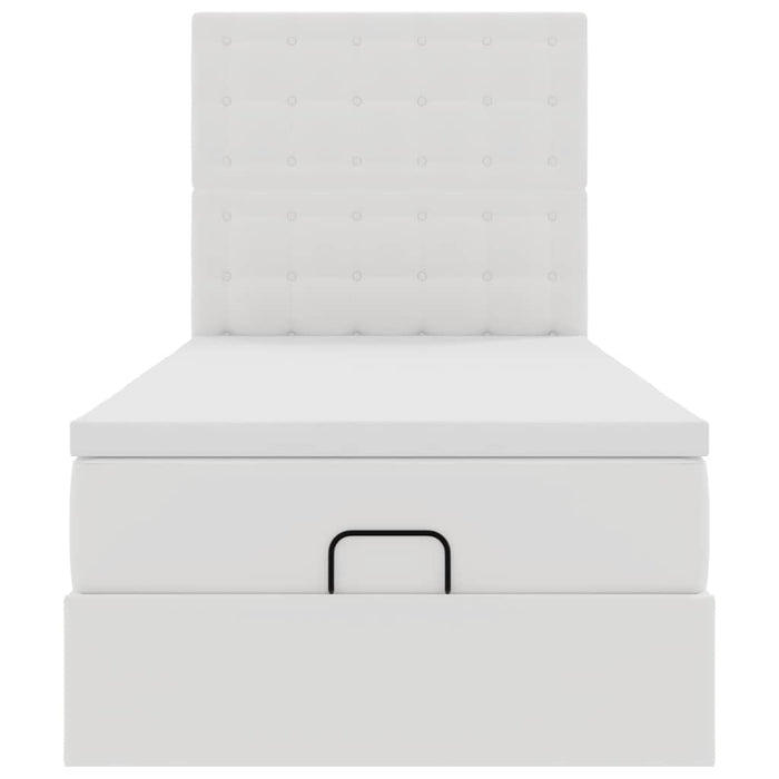 Letto Pouf con Materasso Bianco 80x200 cm Similpelle 3312972