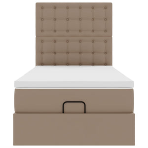 vidaXL Letto Pouf con Materasso Cappucino 80x200 cm Similpelle