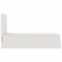 vidaXL Letto Pouf con Materasso Bianco 90x190 cm Similpelle