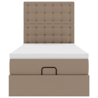 vidaXL Letto Pouf con Materasso Cappucino 90x190 cm Similpelle