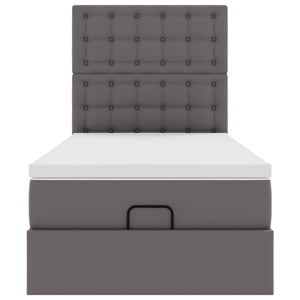 Letto Pouf con Materasso Grigio 90x200 cm Similpelle 3312984