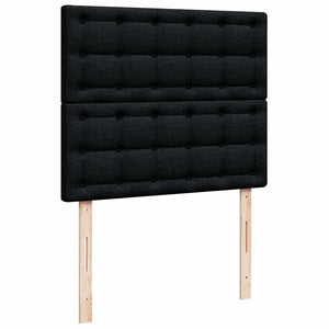 Struttura Letto Pouf con Materasso Nero 120x190 cm Similpelle 3312991