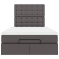 vidaXL Struttura Letto Pouf con Materasso Grigio 120x200 cm Similpelle