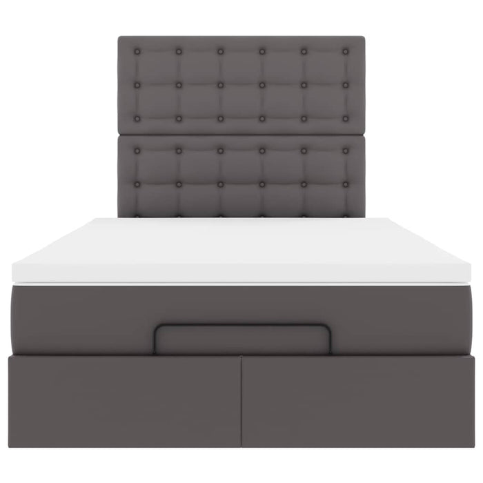 vidaXL Struttura Letto Pouf con Materasso Grigio 120x200 cm Similpelle