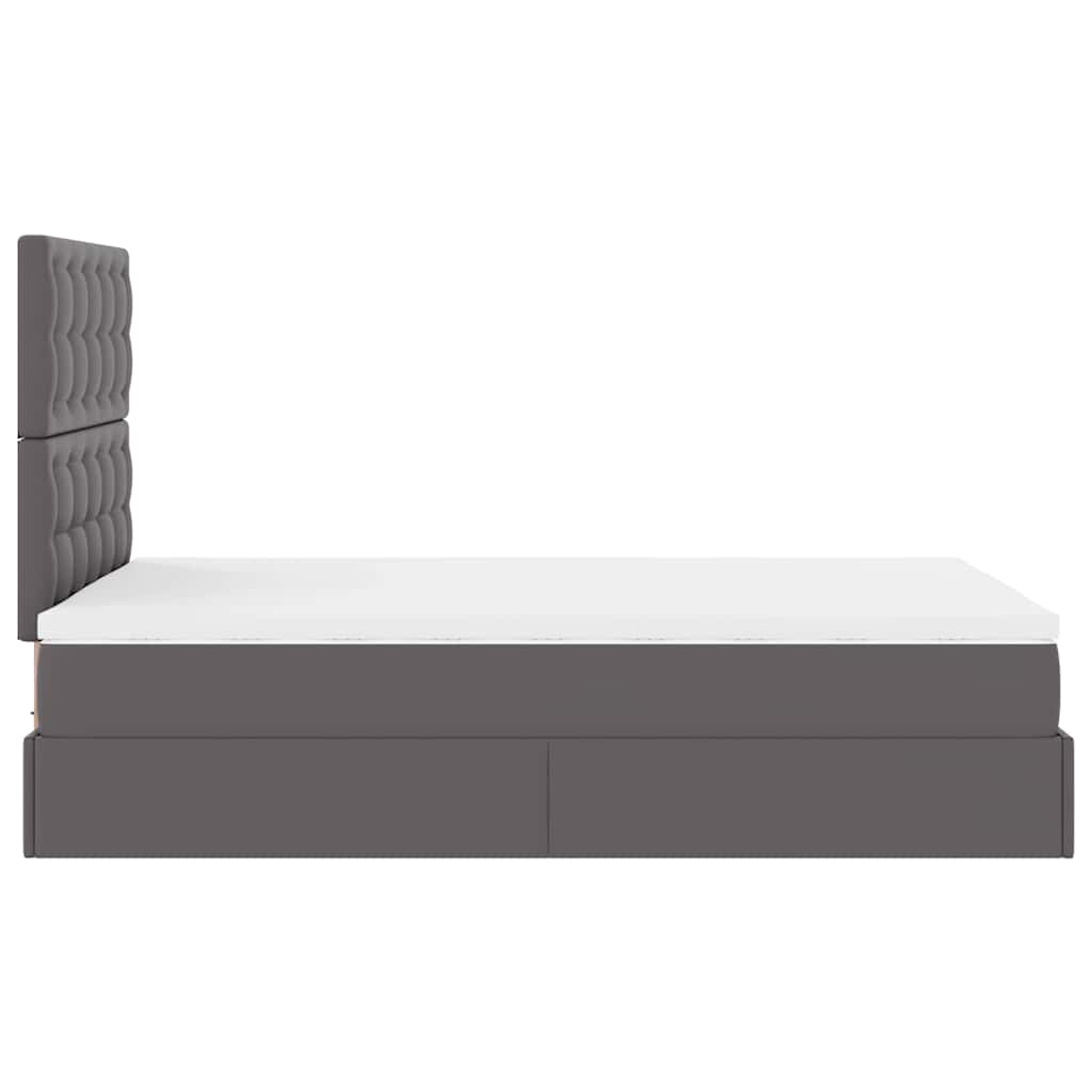 vidaXL Struttura Letto Pouf con Materasso Grigio 120x200 cm Similpelle