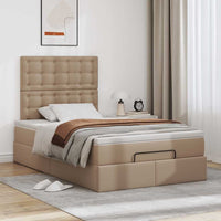 vidaXL Struttura Letto Pouf con Materasso 120x200 cm Similpelle