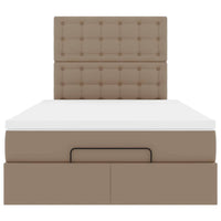 vidaXL Struttura Letto Pouf con Materasso 120x200 cm Similpelle