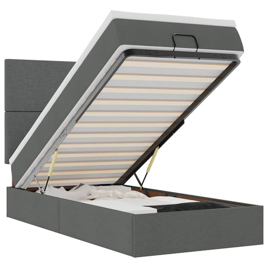 vidaXL Struttura Letto Pouf con Materasso 180x200 cm in Tessuto