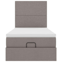 Struttura Letto Pouf con Materasso Tortora 90x190 cm in Tessuto 3313040