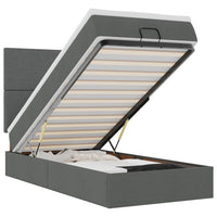 vidaXL Pouf Letto con Materasso Grigio Scuro 90x200 cm in Tessuto