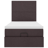 vidaXL Pouf Letto con Materasso Marrone Scuro 90x200 cm in Tessuto