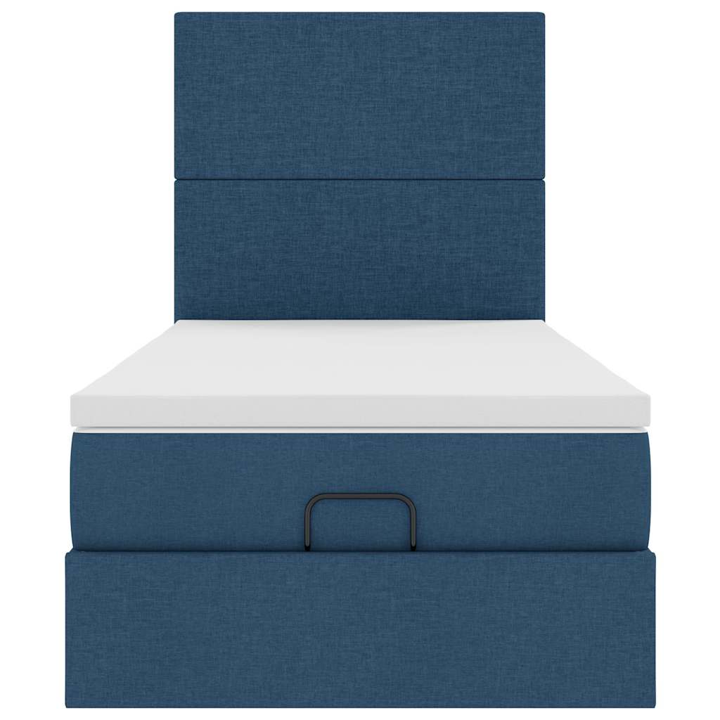 Pouf Letto con Materasso Blu 100x200 cm in Tessuto 3313056