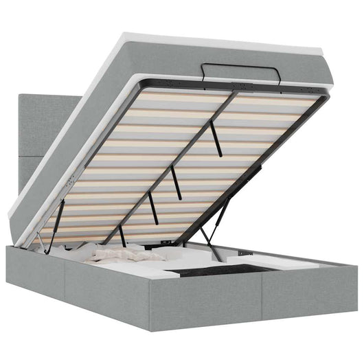 vidaXL Struttura Letto Pouf con Materasso 120x200 cm in Tessuto