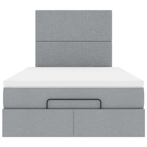 vidaXL Struttura Letto Pouf con Materasso 120x200 cm in Tessuto