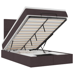 vidaXL Struttura Letto Pouf con Materasso 120x200 cm in Tessuto