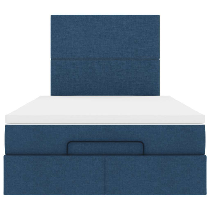 vidaXL Struttura Letto Pouf con Materasso Blu 120x200 cm in Tessuto