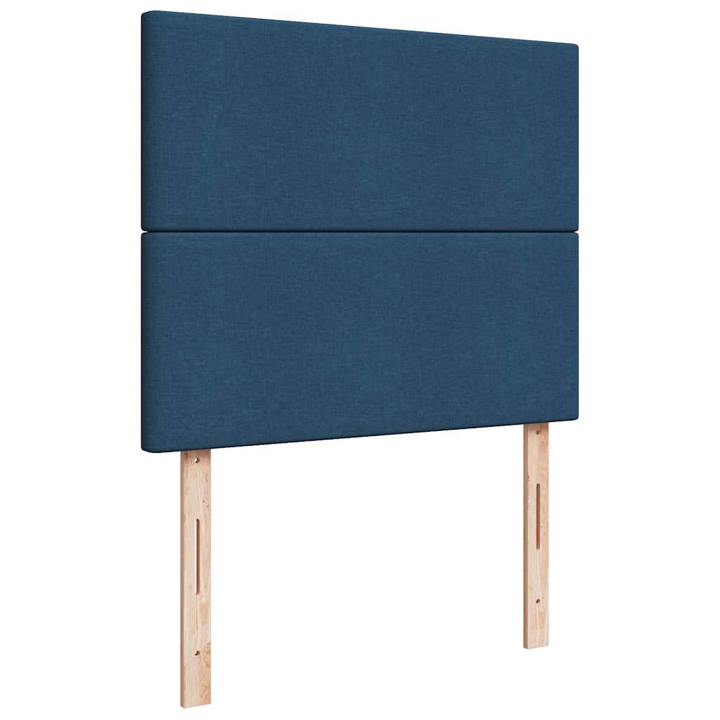 vidaXL Struttura Letto Pouf con Materasso Blu 120x200 cm in Tessuto