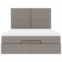 Struttura Letto Pouf con Materasso Tortora 140x190 cm Tessuto 3313075