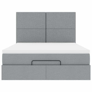 vidaXL Struttura Letto Pouf con Materasso 140x200 cm in Tessuto