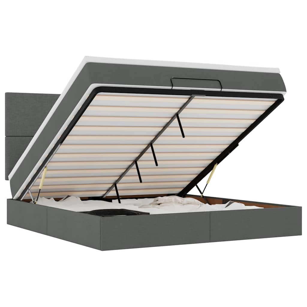 vidaXL Struttura Letto Pouf con Materasso 160x200 cm in Tessuto