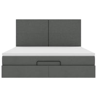 vidaXL Struttura Letto Pouf con Materasso 160x200 cm in Tessuto