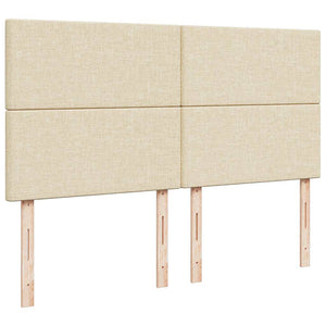 Struttura Letto Pouf con Materasso Crema 160x200 cm in Tessuto 3313090