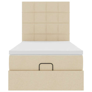 vidaXL Struttura Letto Pouf con Materasso Crema 80x200 cm in Tessuto