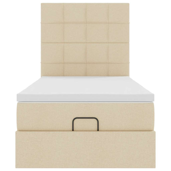 vidaXL Struttura Letto Pouf con Materasso Crema 80x200 cm in Tessuto