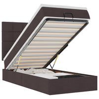 vidaXL Pouf Letto con Materasso Marrone Scuro 100x200 cm in Tessuto