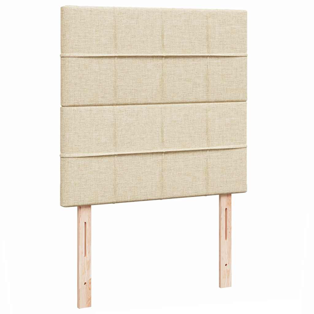 Pouf Letto con Materasso Crema 100x200 cm in Tessuto 3313138