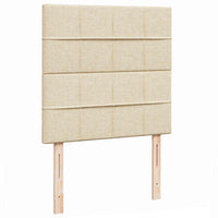 Pouf Letto con Materasso Crema 100x200 cm in Tessuto 3313138